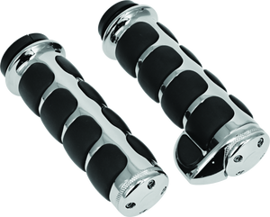 Kuryakyn Premium ISO Grips With Throttle Boss Throttle-By-Wire Chrome