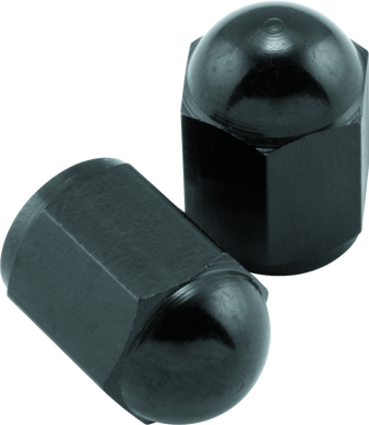 BikeMaster Valve Caps Aluminum (6 Pair) - Black