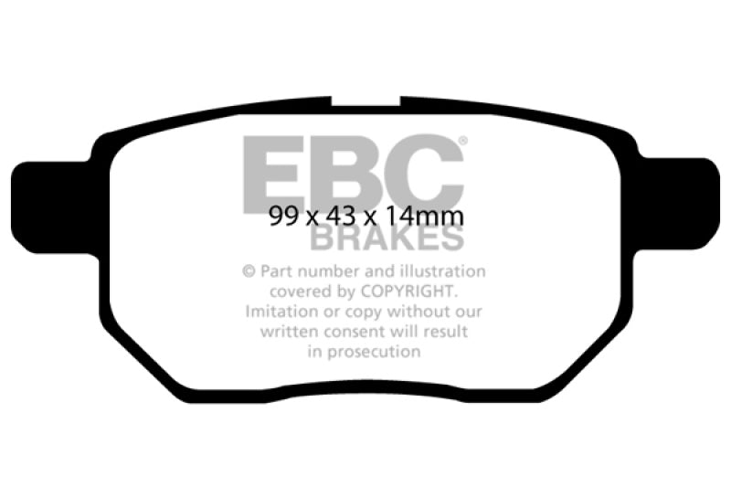 EBC 11+ Lexus CT200h 1.8 Hybrid Greenstuff Rear Brake Pads