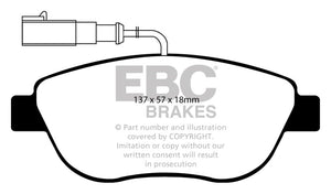 EBC 12+ Fiat 500 1.4 Turbo Abarth Yellowstuff Front Brake Pads