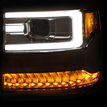 Load image into Gallery viewer, ANZO 16-17 Chevy Silverado 1500 Projector Headlights Plank Style Design Chrome w/ Amber