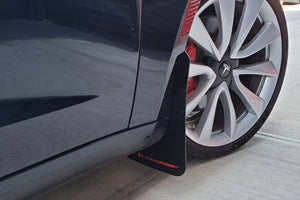 Rally Armor 17-22 Tesla Model 3 Black UR Mud Flap w/ Dark Grey Logo