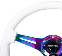 Load image into Gallery viewer, NRG Classic Wood Grain Steering Wheel (350mm) White Paint Grip w/Neochrome 3-Spoke Center