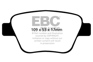 EBC 10-13 Audi A3 2.0 Turbo (Bosch rear caliper) Redstuff Rear Brake Pads