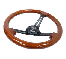 Load image into Gallery viewer, NRG Reinforced Steering Wheel (350mm / 3in. Deep) Brown Wood w/Blk Matte Spoke/Black Center Mark
