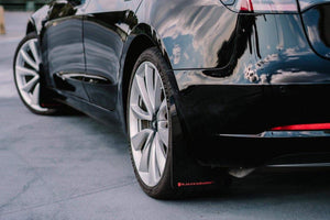 Rally Armor 17-22 Tesla Model 3 Black UR Mud Flap w/ White Logo
