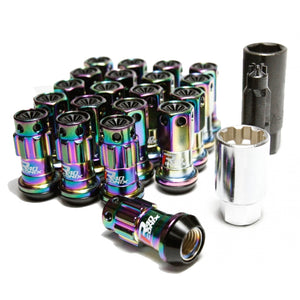 Project Kics 12X1.25 Neochrome R40 Lug Nuts - 16+4