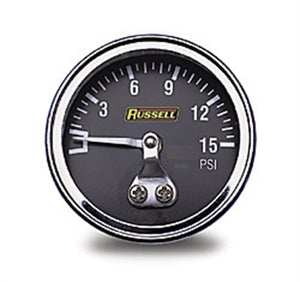 Russell Performance 15 psi fuel pressure gauge (Non liquid-filled)