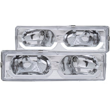 Load image into Gallery viewer, ANZO 1988-1998 Chevrolet C1500 Crystal Headlights Chrome w/ Low - Brow
