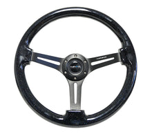 Load image into Gallery viewer, NRG Reinforced Steering Wheel (350mm / 3in. Deep) Black Multi Color Flake Wood w/ Black Matte Center