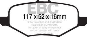 EBC 13+ Ford Taurus 3.5 Twin Turbo SHO Redstuff Rear Brake Pads