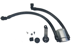 J&L 2018-2022 Ford Mustang GT Driver Side Oil Separator 3.0 - Clear Anodized