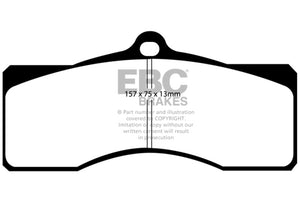 EBC 68-69 Chevrolet Camaro (1st Gen) 4.9 Redstuff Front Brake Pads