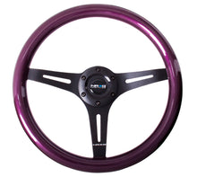 Load image into Gallery viewer, NRG Classic Wood Grain Steering Wheel (350mm) Purple Pearl/Flake Paint w/Black 3-Spoke Center