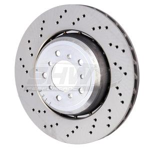 SHW 08-13 BMW M3 4.0L Left Front Cross-Drilled Lightweight Brake Rotor