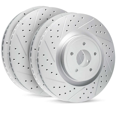 R1 Concepts R1 Carbon GEOMET Series Brake Rotors Slotted & Drilled 