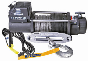 Superwinch 9500 LBS 12 VDC 3/8in x 80ft Synthetic Rope Tiger Shark 9500 Winch